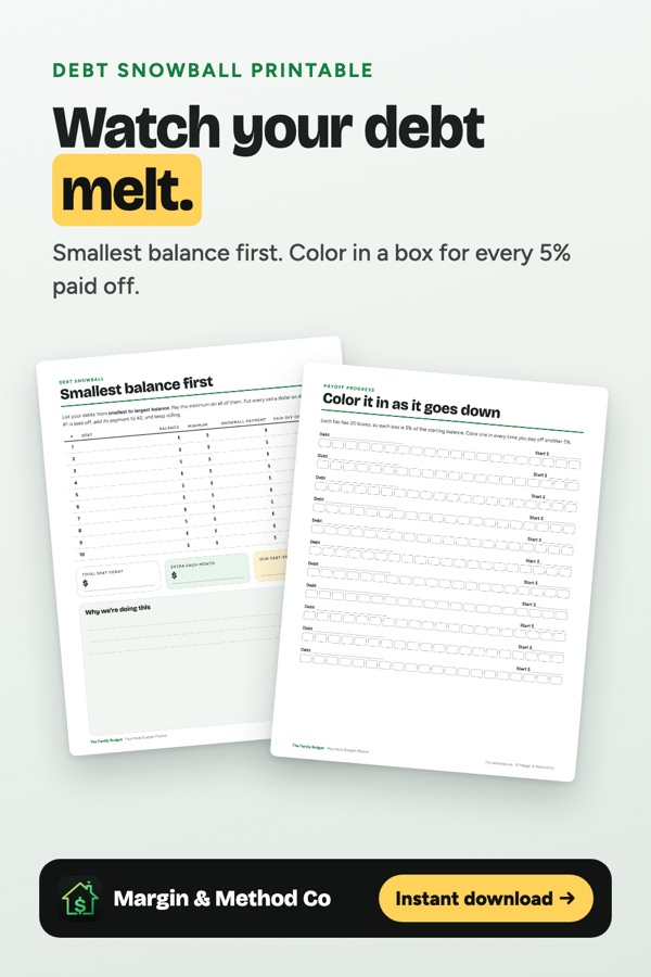 Pin: Watch your debt melt, debt snowball printable